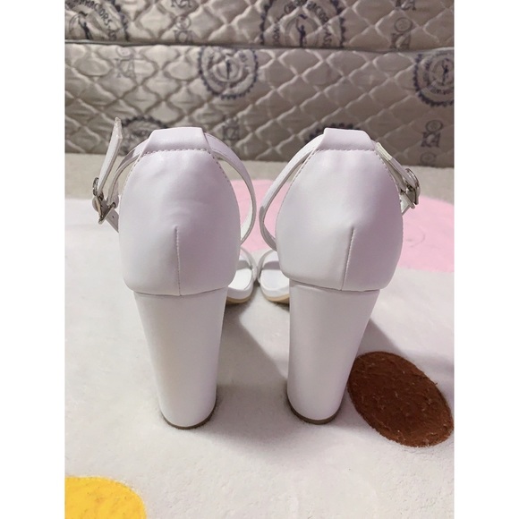 White Ankle Strap Heels - Picture 4 of 4